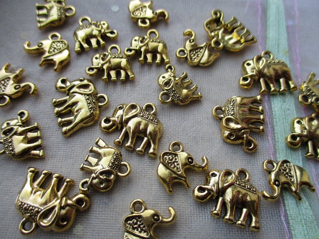 721/ gold plated tibetiaanse olifant bedels, Ophalen of Verzenden, Nieuw, Bedel