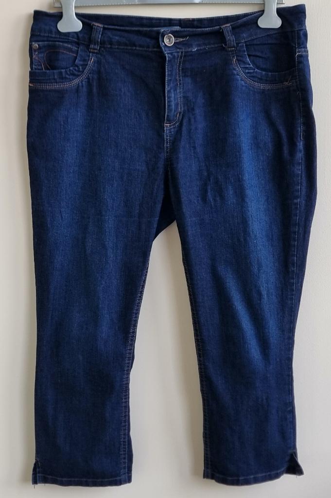 MS Mode stretchy jeans capri mt. 44, Blauw, Ophalen of Verzenden, Zo goed als nieuw, MS Mode