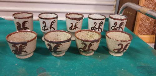 drinkbekers vintage 9 stuks, Verzamelen, Glas en Borrelglaasjes, Ophalen of Verzenden, 'T Olde Gre-j, Info@toldegrej.nl, Endepoelstraat 20f Didam