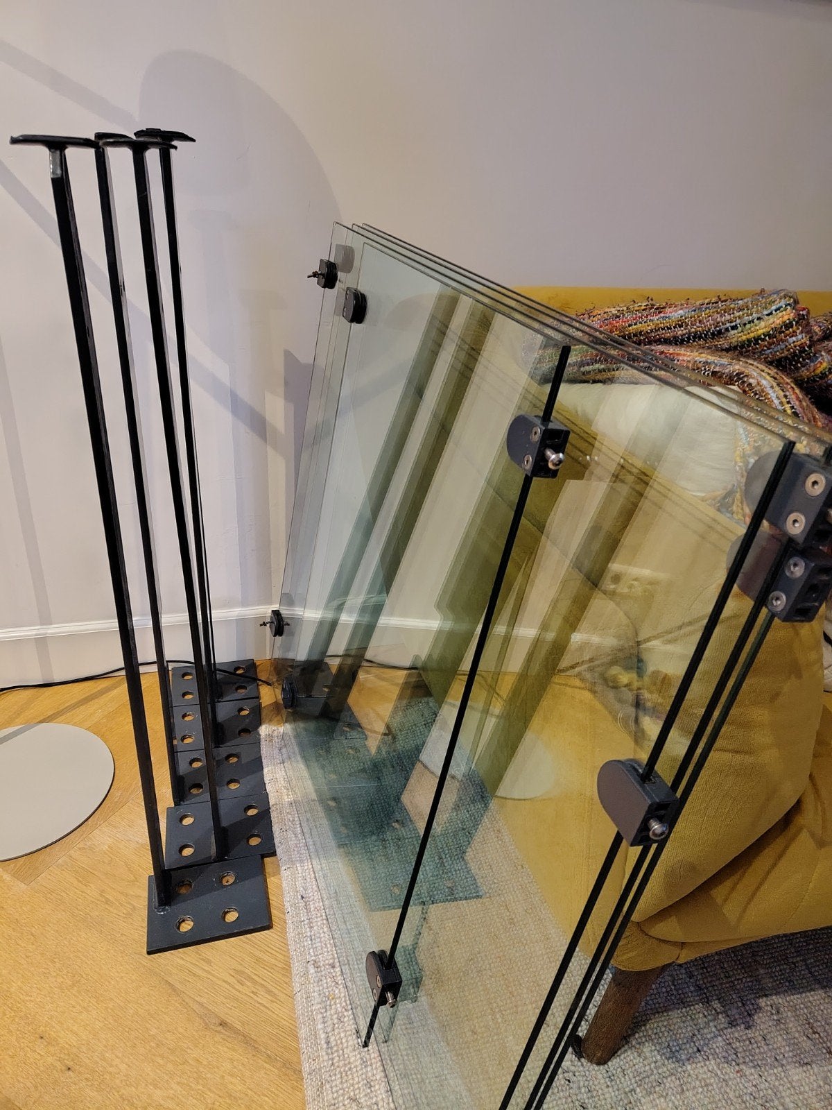 Moderne glazen trapbalustrade met stalen staanders, Ophalen, Gebruikt, Trap, Minder dan 2 meter