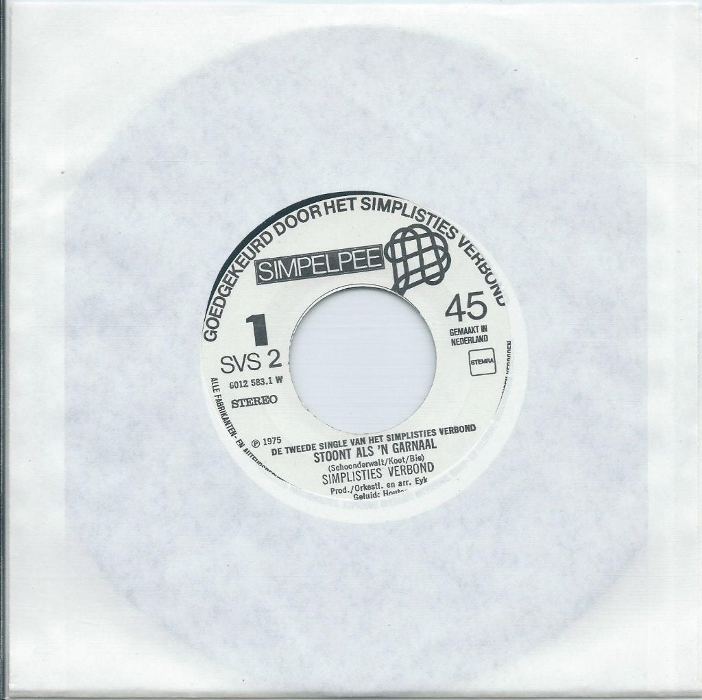 Vinyl Single Simplisties Verbond, Ophalen of Verzenden, Gebruikt, Nederlandstalig