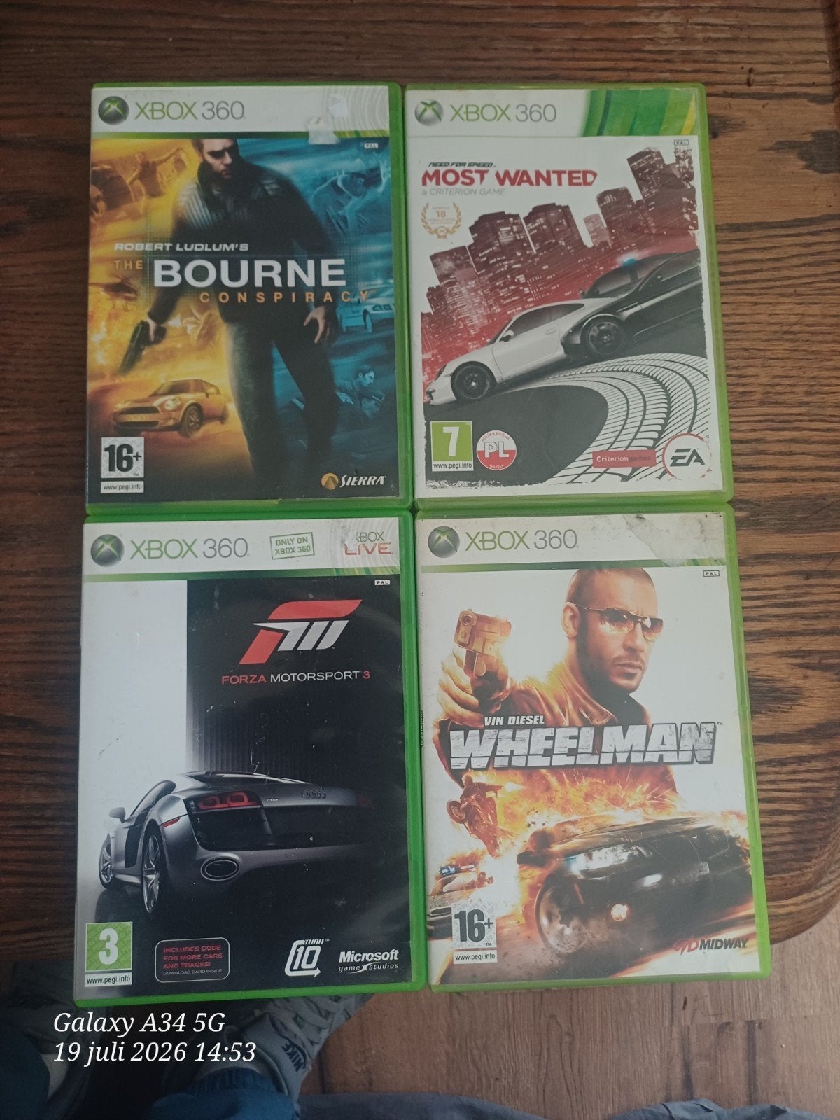 Xbox 360 Games: Bourne, Most Wanted, Forza, Wheelman, Gebruikt, 1 speler, Vanaf 16 jaar, Ophalen