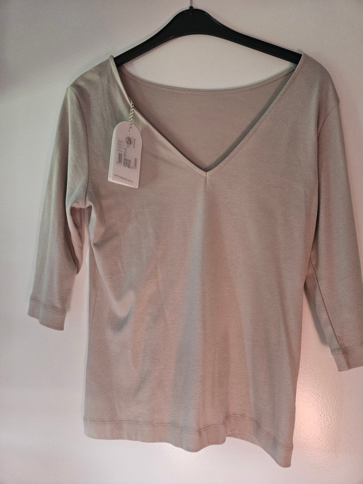 aimee the label Top met V-hals en 3/4 mouwen - Maat XL, Kleding | Dames, SylvieA5, Beige, Maat 46/48 (XL) of groter, Onbekend