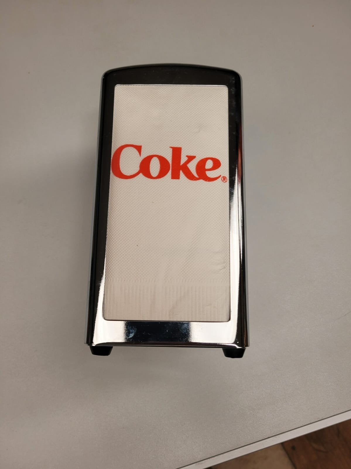 Partij Vintage Coca-Cola servetdispenser met servetten, Ophalen, Gebruikt