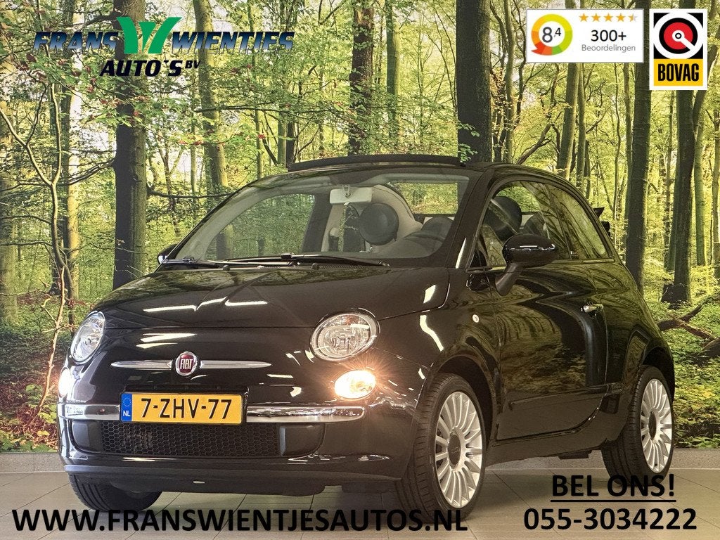 Fiat 500C 0.9 TwinAir Turbo Lounge | Origineel Nederlands |, Auto's, Fiat, Stof, Gebruikt, Cabriolet, Zwart