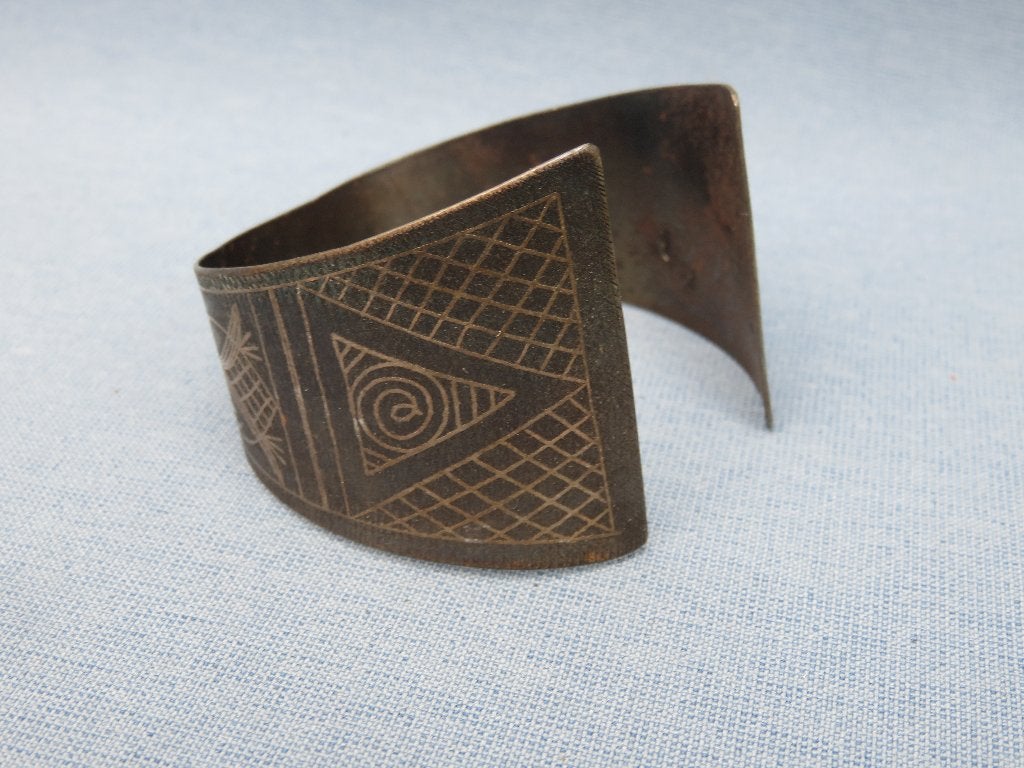 Brede armband met niëllo - Himalaya - 20e eeuw, Ophalen of Verzenden, Gebruikt, Overige kleuren, Overige materialen