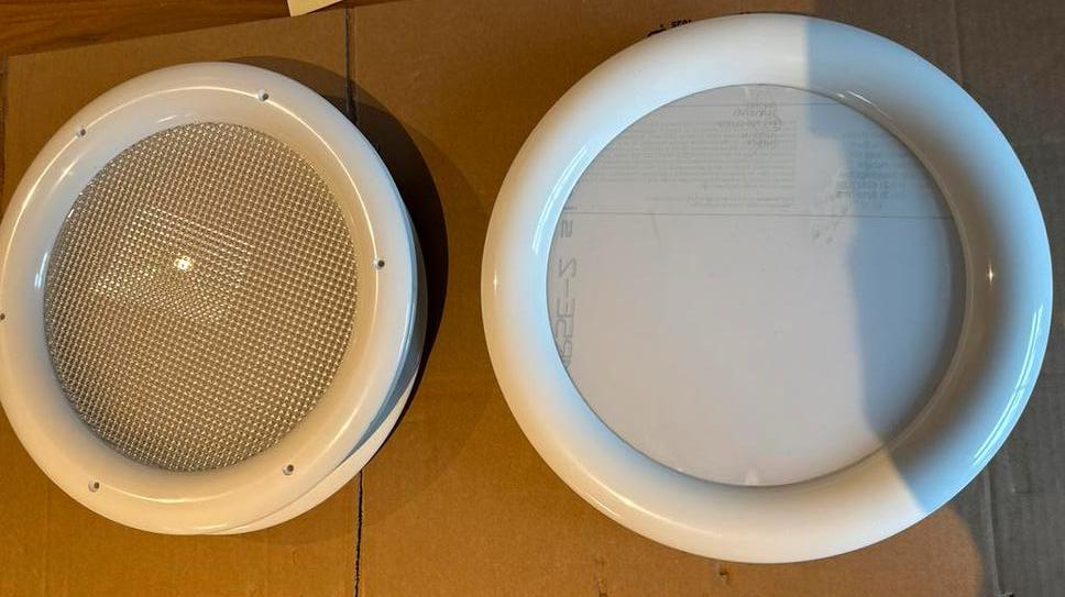 6 polycarbonaat ronde lichtdoorlatend afdichtplaat., Doe-het-zelf en Verbouw, Platen en Panelen, Ophalen of Verzenden, Gebruikt