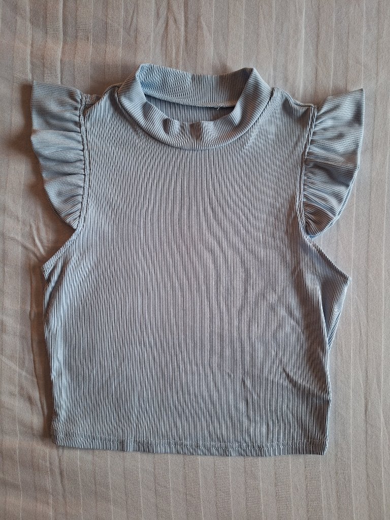 Heel mooi lichtblauw shirt merk Shein maat S glanzend, Blauw, Ophalen of Verzenden, Zo goed als nieuw, Korte mouw