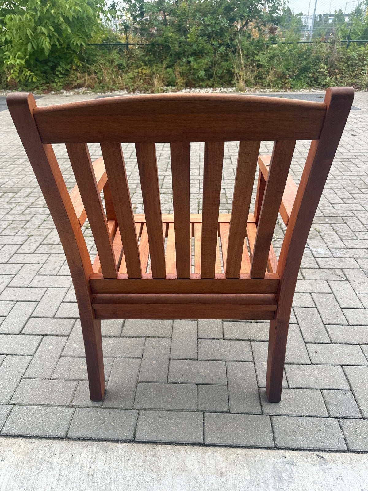 Houten tuinstoel met armleuningen, Ophalen, Bruin, Nieuw, Eén
