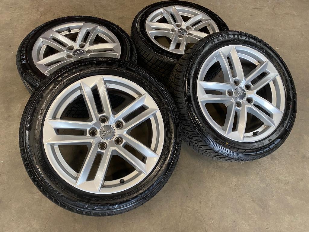 17 inch originele velgen + vierseizoenenbanden Audi A4 B9, Audi, Gebruikt, Banden en Velgen, 17 inch