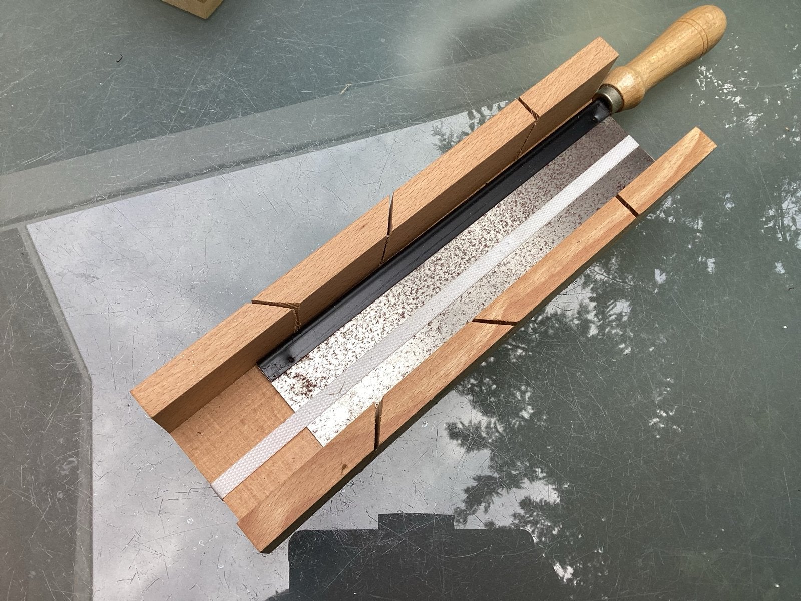 Houten verstekbak met handzaag, Ophalen of Verzenden, Gebruikt