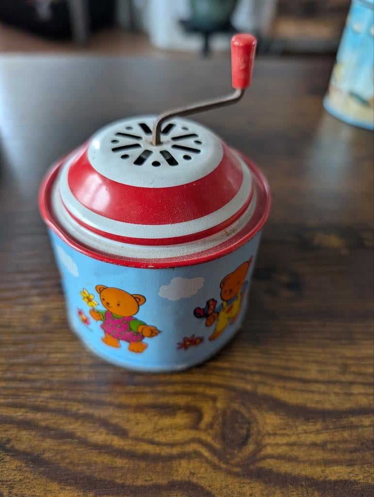 Vintage Muziekdoosje met Beertjes - Nostalgisch Speelgoed, Antiek en Kunst, Antiek | Overige Antiek, Ophalen of Verzenden