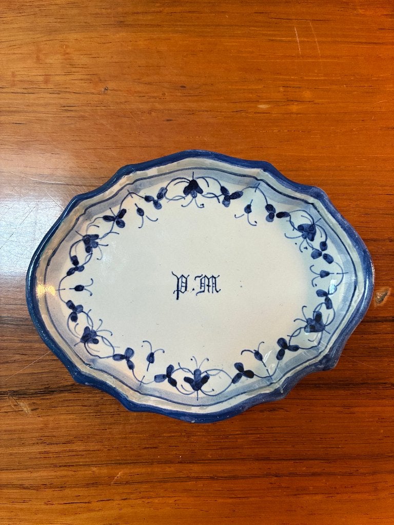 Klein wit en blauw Deruta schaaltje/sieradenbakje, Ophalen of Verzenden