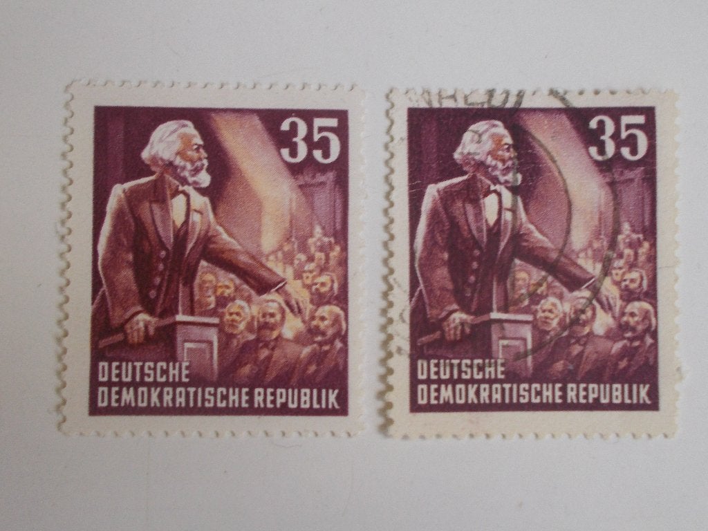 DDR, Postzegels Marx 35 Pfennig 1953., Postzegels en Munten, Ophalen, DDR