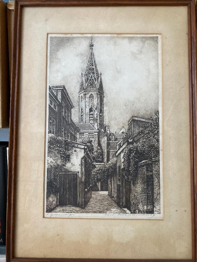 Ets 's Gravenhage, Cornelis Brandenburg, Antiek en Kunst, Kunst | Etsen en Gravures, Ophalen