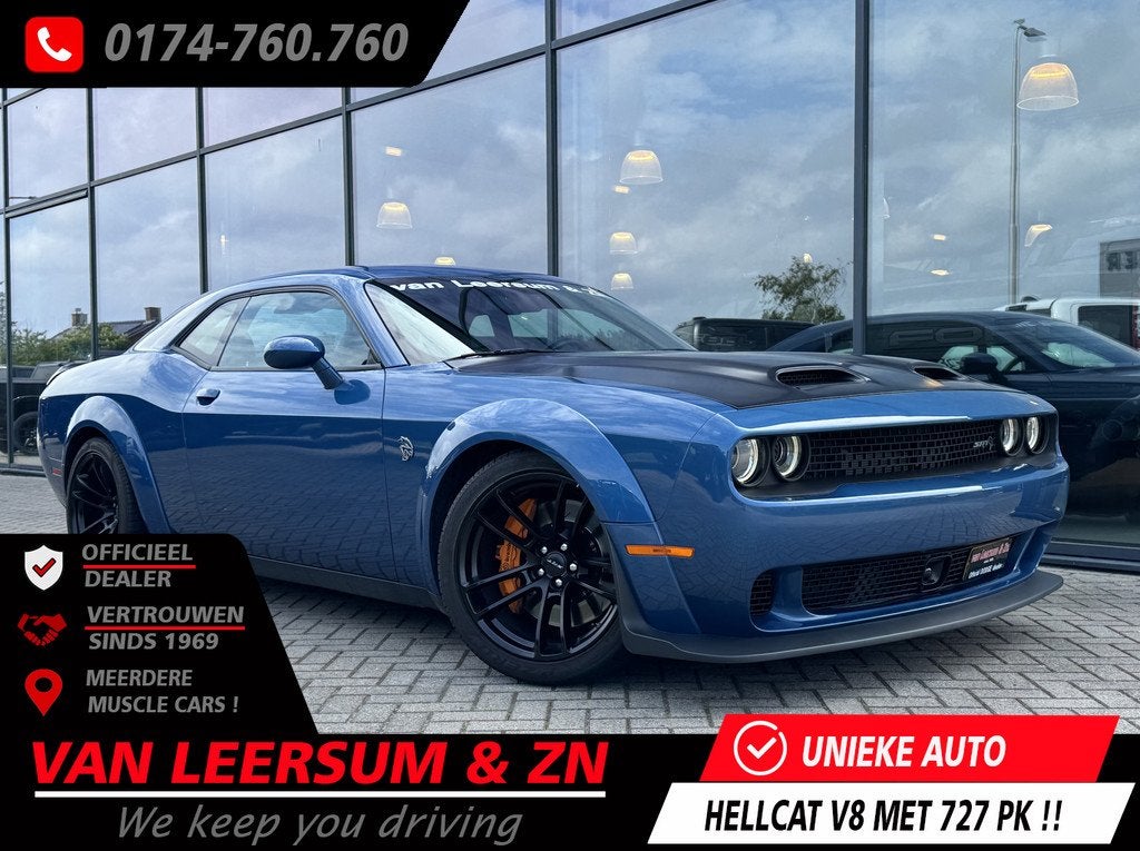 Dodge Challenger SRT HELLCAT Widebody 727PK (bj 2020), Automaat, Achterwielaandrijving, Gebruikt, Blauw