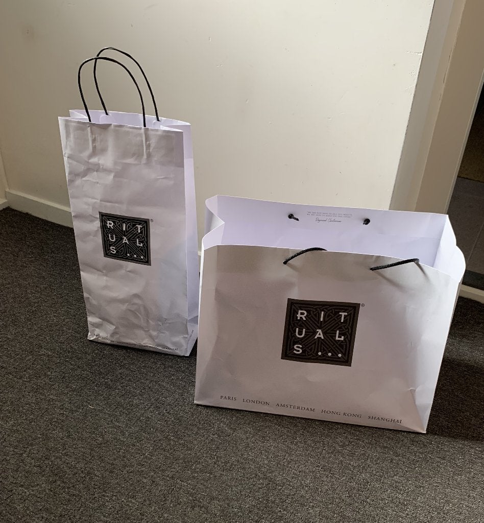 gratis ophalen, afhalen, rituals papieren tassen op te halen, Ophalen, Gebruikt, Wit