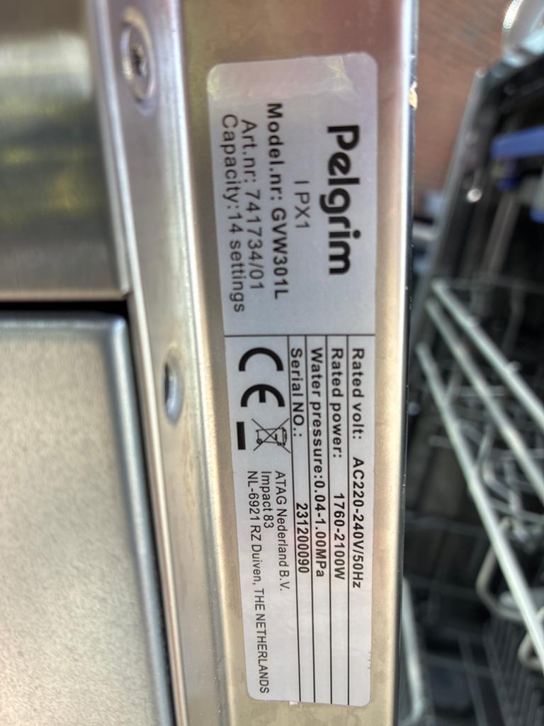 Pelgrim GVW301L Vaatwasser - Deurprobleem, Witgoed en Apparatuur, Vaatwasmachines, Ophalen, 60 cm of meer, Inbouw, Niet werkend