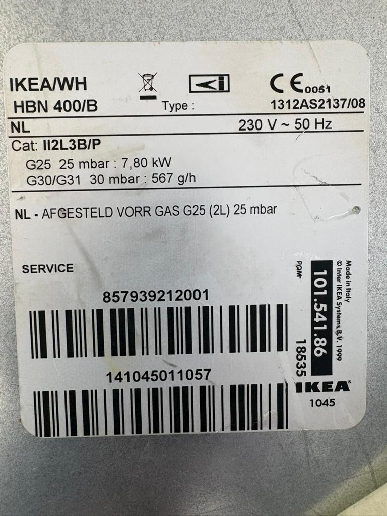 Ikea gaskookplaat inbouw, Ophalen, Zo goed als nieuw