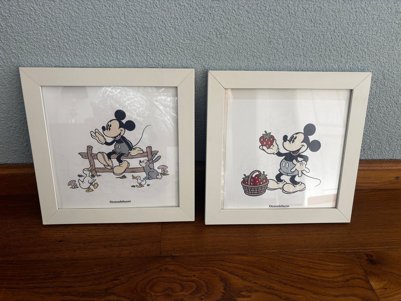 Mickey Mouse set in lijst, Minder dan 50 cm, Gebruikt, Ophalen of Verzenden, Print