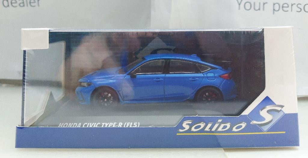 Solido 1:43 Honda Civic Typ R (FL5) 2022 blauw metallic, Hobby en Vrije tijd, Modelauto's | 1:43, Ophalen of Verzenden, Nieuw