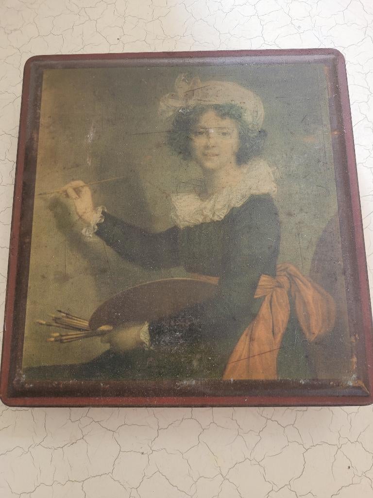 blik met barokke afbeelding vintage