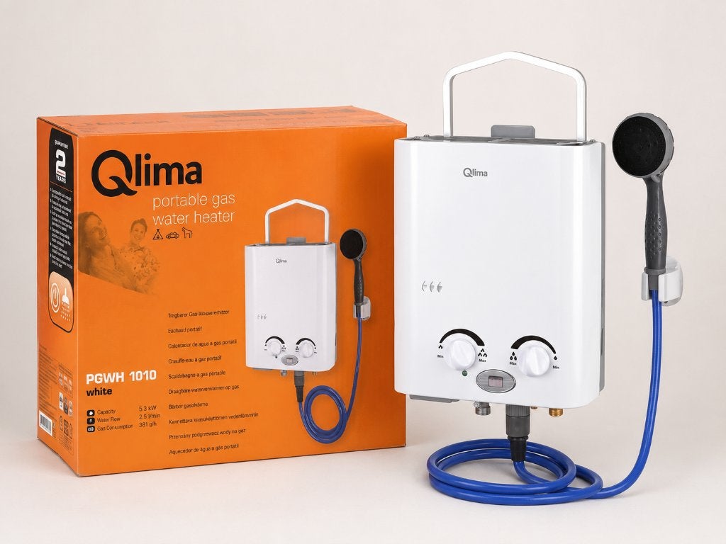 Nieuwe Qlima geiser – ongebruikt in originele doos, Verzenden, Minder dan 3 jaar oud, Minder dan 20 liter, Propaan of Butaan