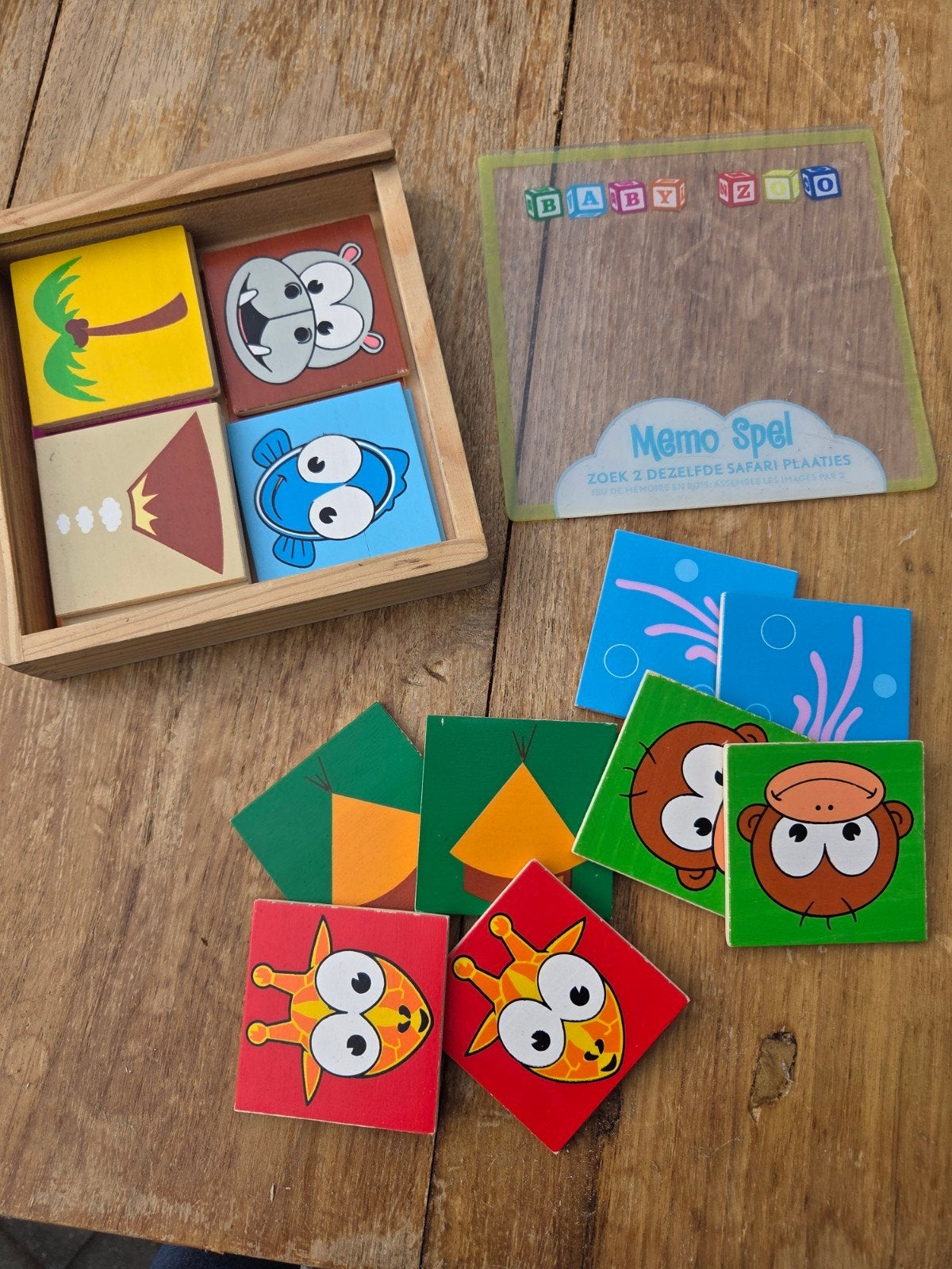Diverse houten spelletjes: memo, puzzel en blokken, Ophalen, Gebruikt, Jongen of Meisje