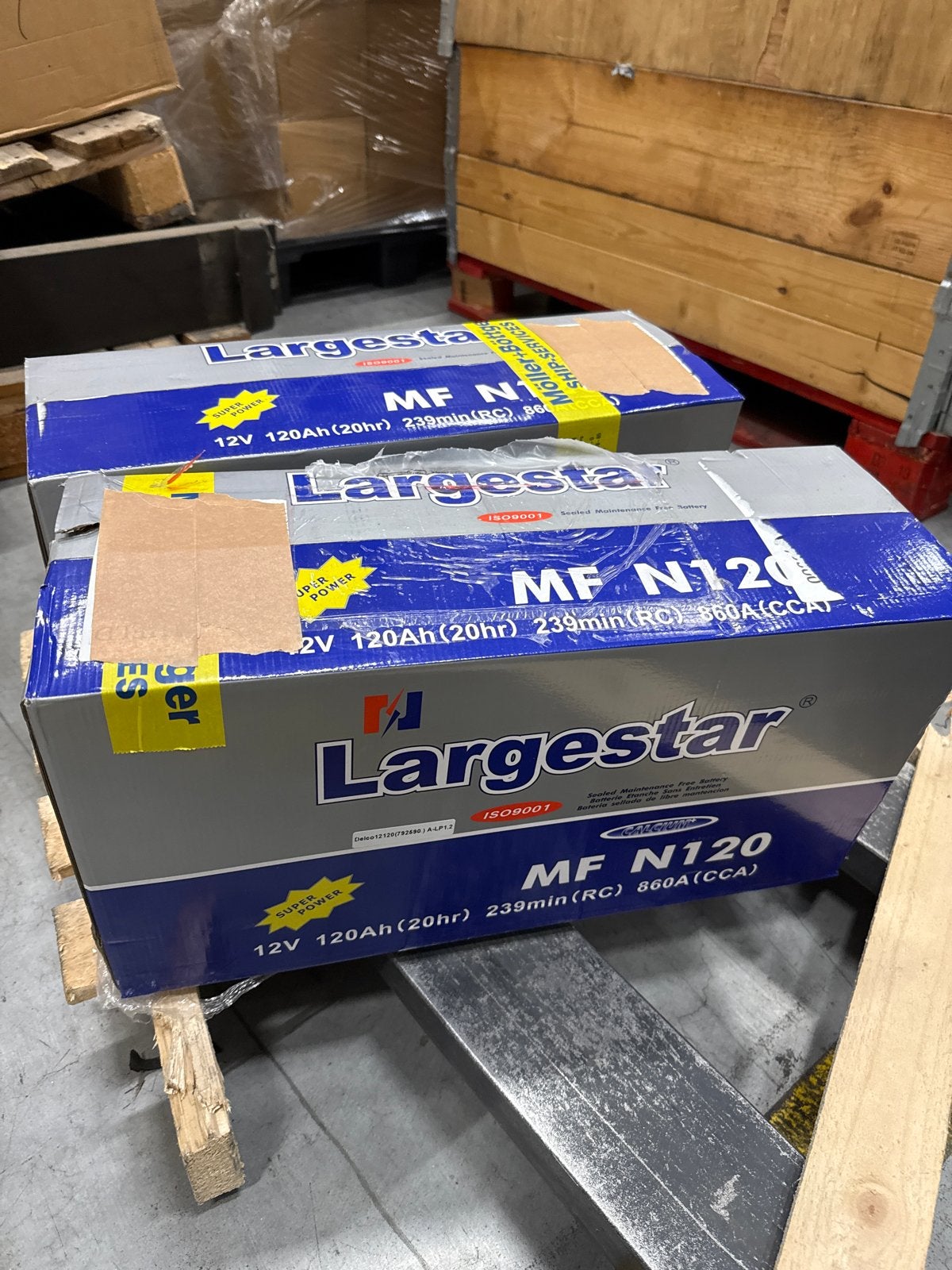 2x Largestar MF N120 12V 120Ah accu's, Nieuw, Universele onderdelen