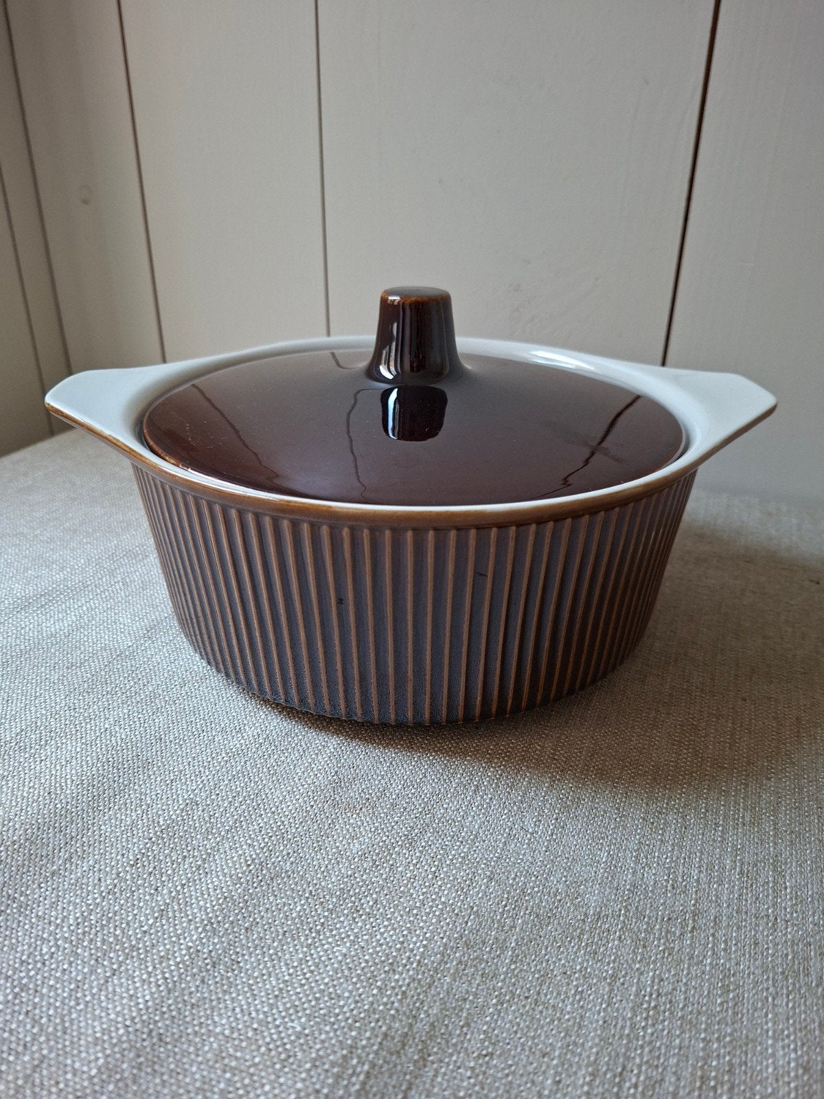 Villeroy & Boch Bruine Ovenschaal met Deksel, Overige typen, Ophalen of Verzenden, Zo goed als nieuw, Steen/keramiek