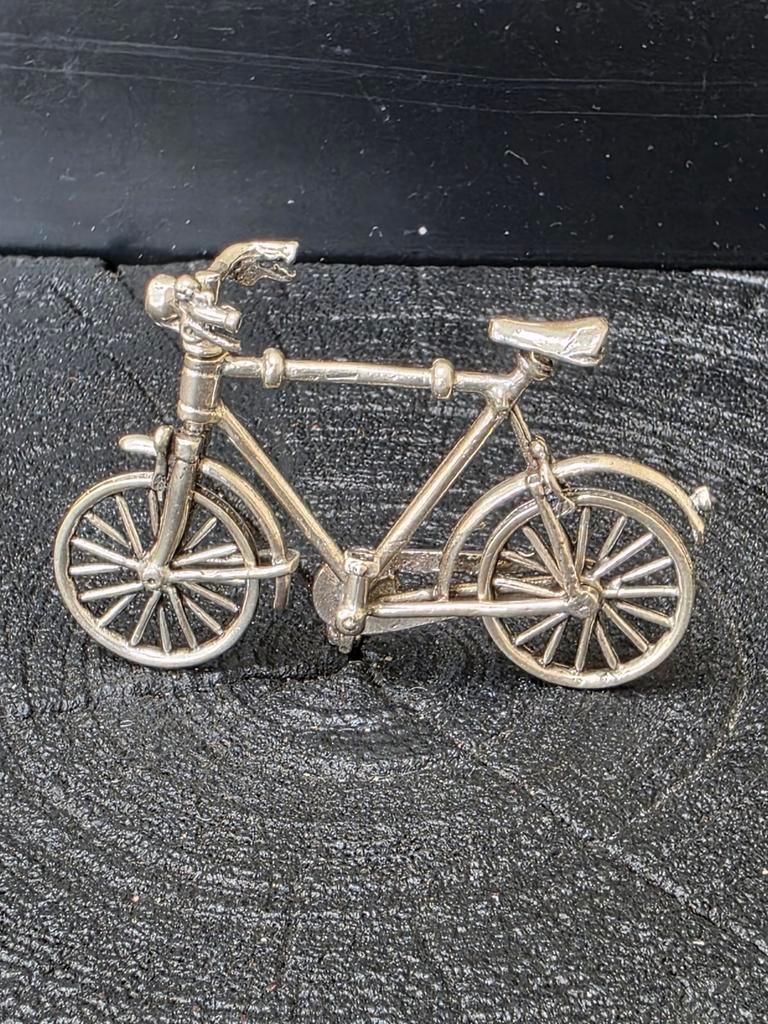 Zilveren miniatuur herenfiets, Verzenden, Zilver