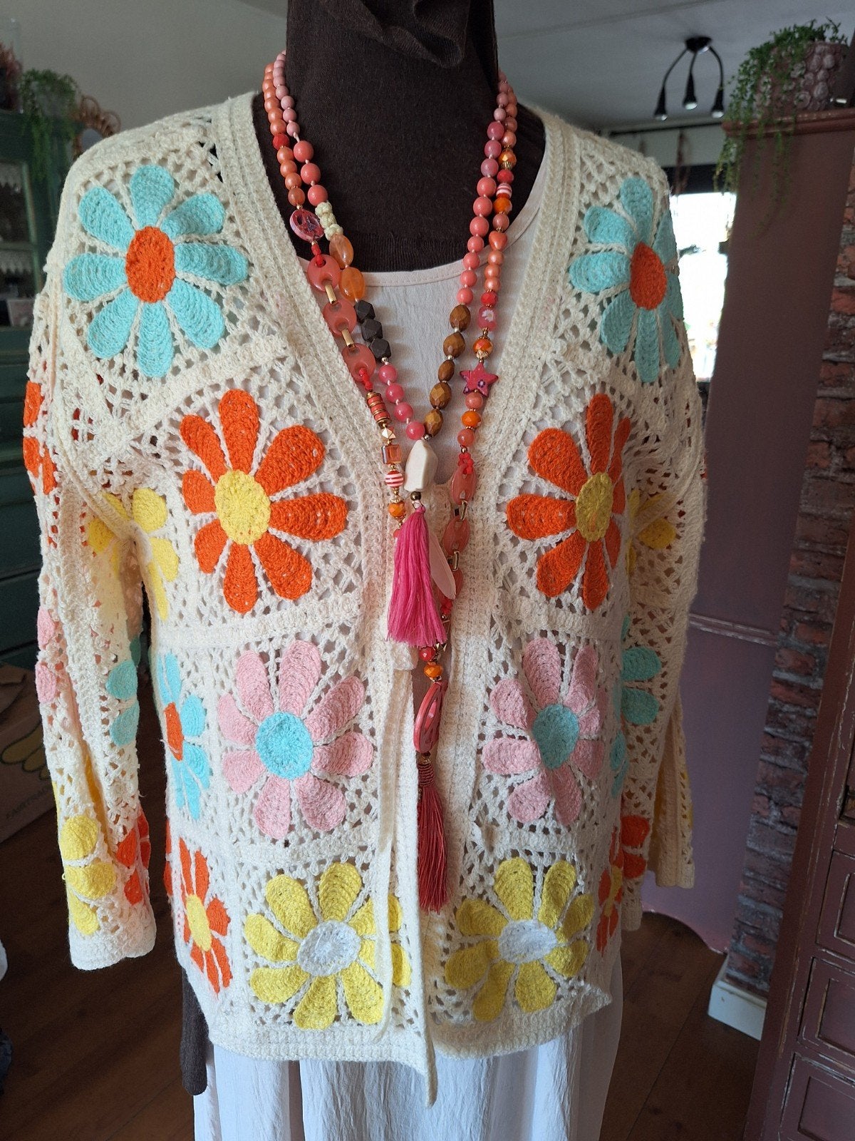 Vest gehaakt m l xl, Ophalen of Verzenden, Zo goed als nieuw, Maat 46/48 (XL) of groter, Overige kleuren