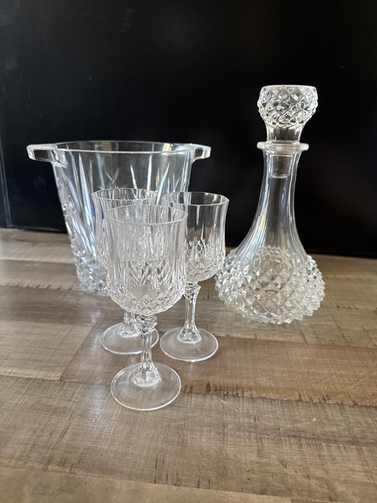 Prachtige kristallen set: karaf, ijsemmer en glazen, Antiek en Kunst, Ophalen