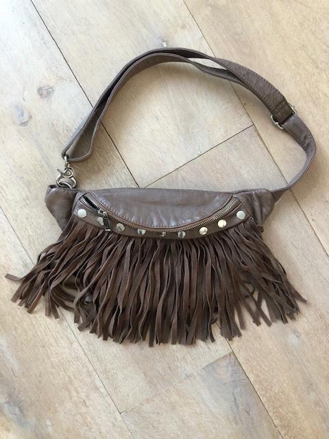Nieuw taupe heuptasje van het merk Depeche met franje, Ophalen of Verzenden, Nieuw, Beige, Overige typen