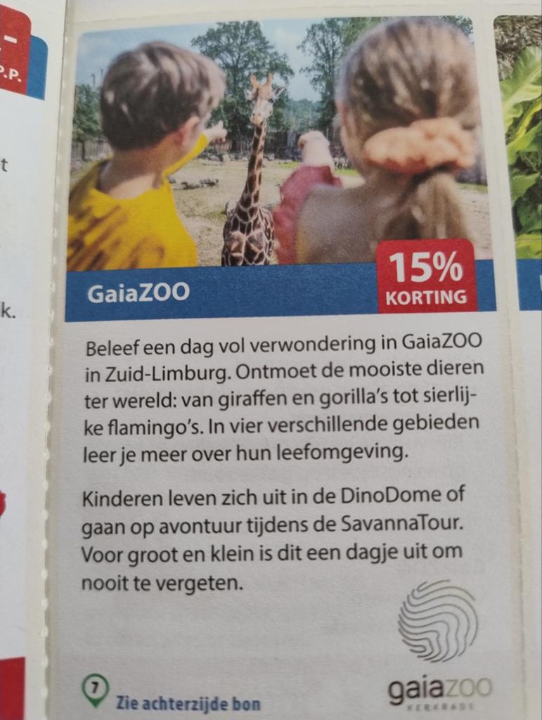 Korting Gaia ZOO, Drie personen of meer, Kortingsbon