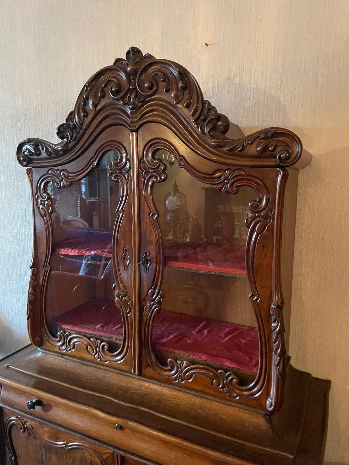 Horrix Vitrinekast 1860-1880 Koninklijke Kwaliteit Gelabeld, Antiek en Kunst, Ophalen