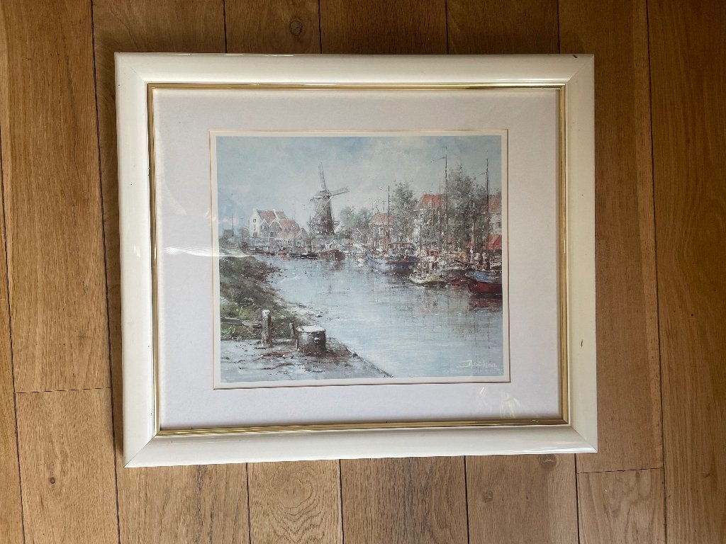 Schilderij olieverf Albert Bulkema, Ophalen, Maritiem / water, Oud hollands, Olieverf