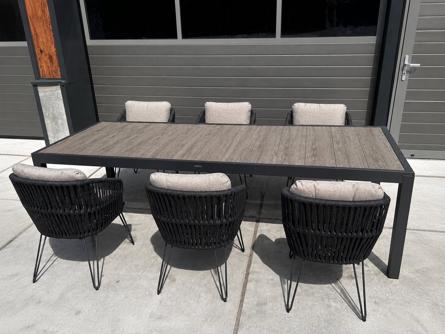 Lifestyle Young tuinset: tafel + 6 Domani Trivento stoelen, Tuin en Terras, Ophalen, ., 6 zitplaatsen, Aluminium