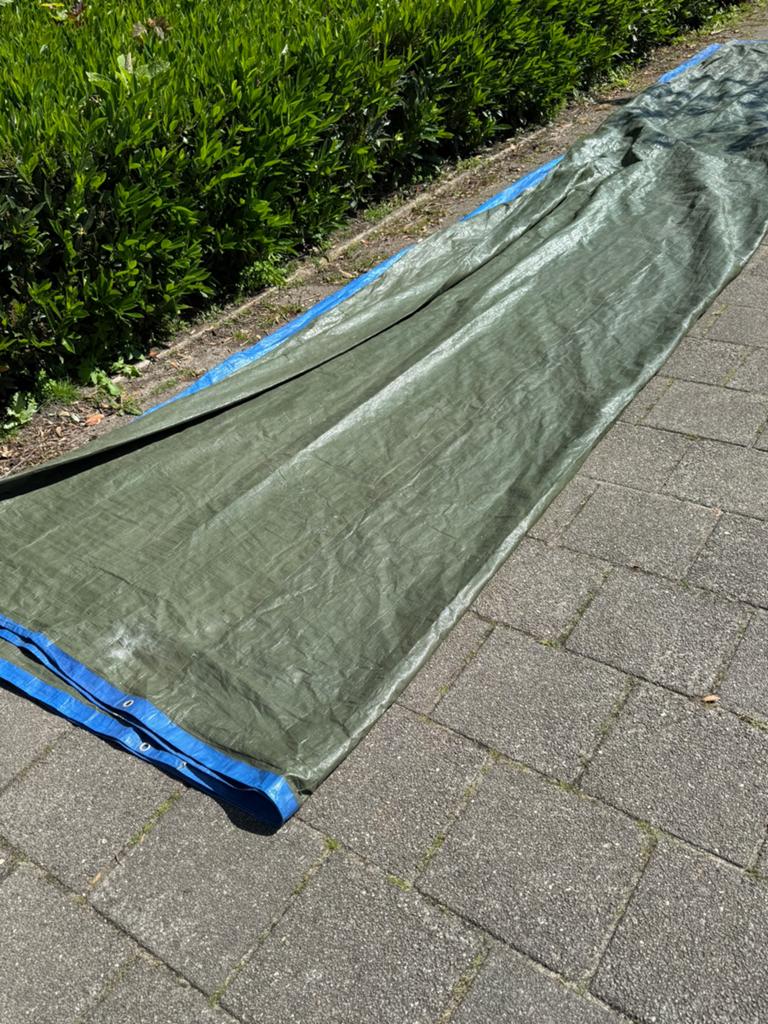 Bouwzeil 3,5 x 7,5m, Doe-het-zelf en Verbouw, Zeil en Folie, Ophalen of Verzenden, Zo goed als nieuw, 15 m² of meer, Zeil