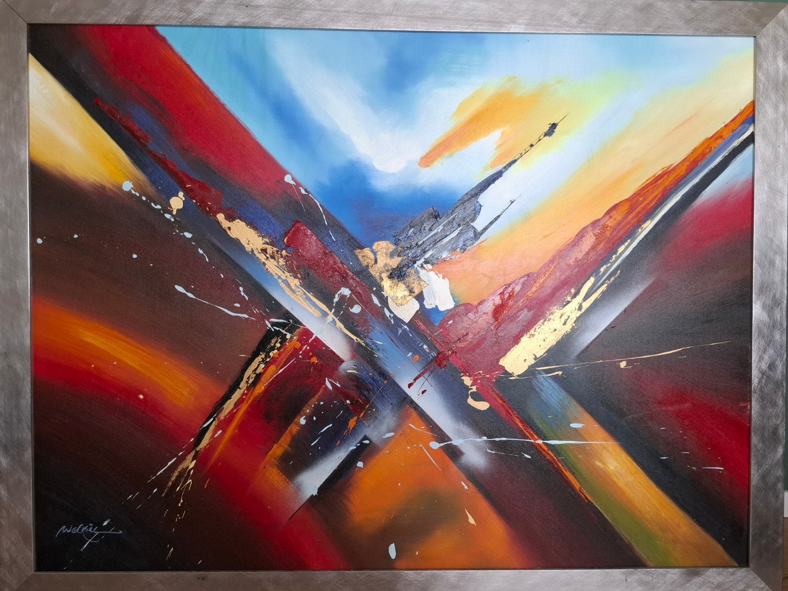 Schilderij 100x130 cm, Antiek en Kunst, Ophalen