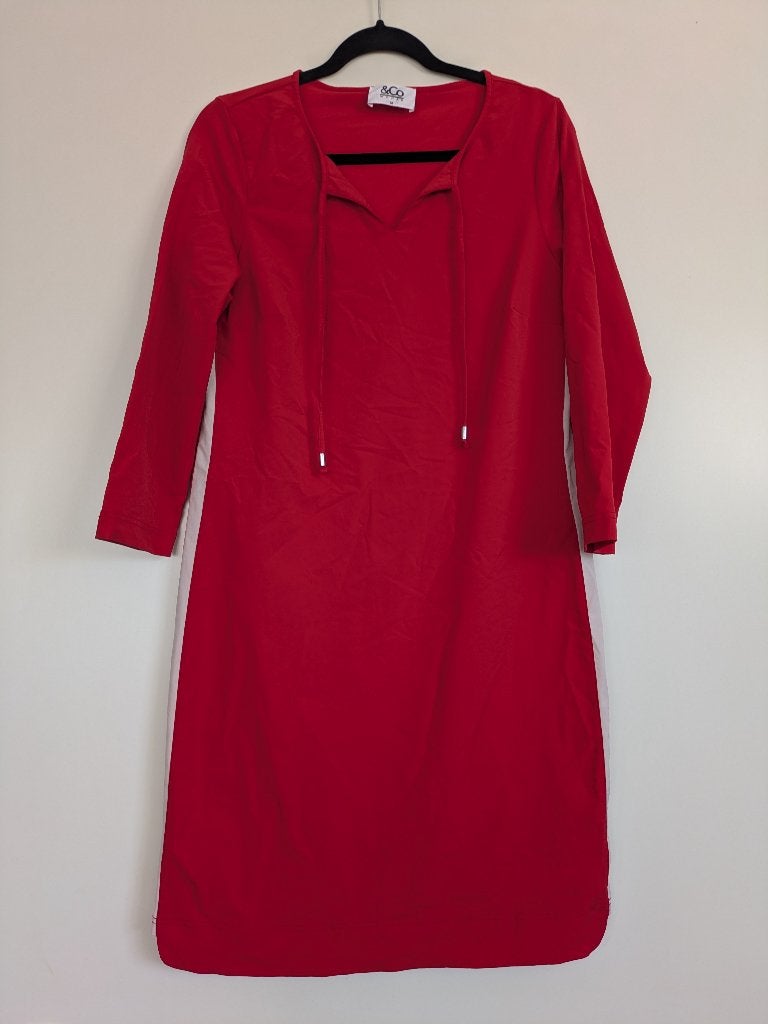 &Co Woman jurk rood travelstof maat M, Maat 38/40 (M), Verzenden, &Co Woman, Zo goed als nieuw