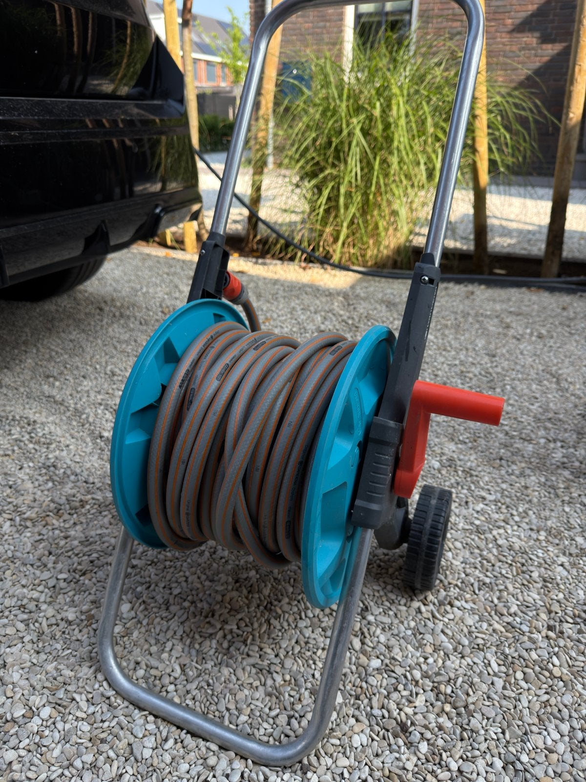 Gardena tuinslang op haspel - 25 meter, Tuin en Terras, Tuinslangen, Ophalen of Verzenden, Zo goed als nieuw, Tuinslanghaspel