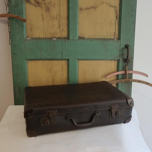 Koffer bruin 55 x 33 x 15 cm Vulkan origineel brocante, Antiek en Kunst, Curiosa en Brocante, Ophalen of Verzenden
