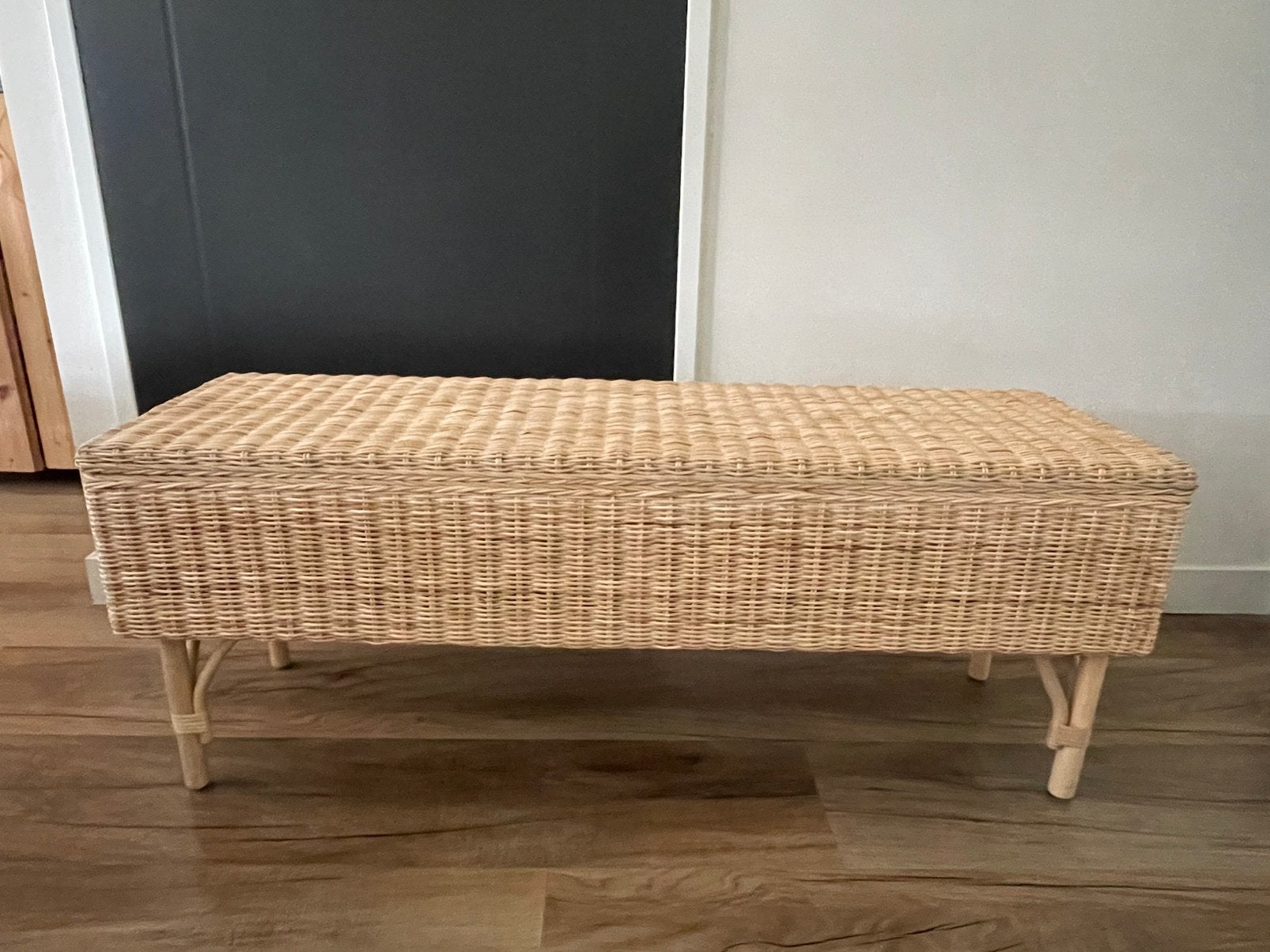 Rotan bankje IKEA, Huis en Inrichting, Ophalen, Minder dan 50 cm, 100 tot 125 cm, Riet of Rotan