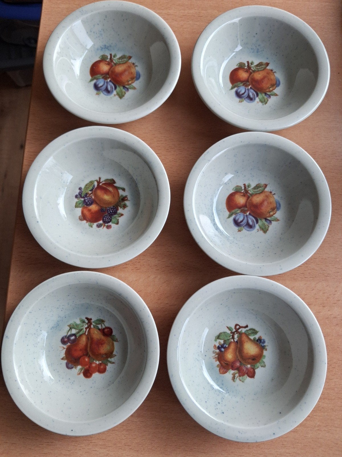 6 schaaltjes met vruchten erop, Huis en Inrichting, Keuken | Servies, Ophalen of Verzenden, Gebruikt, Overige stijlen, Schaal of Schalen