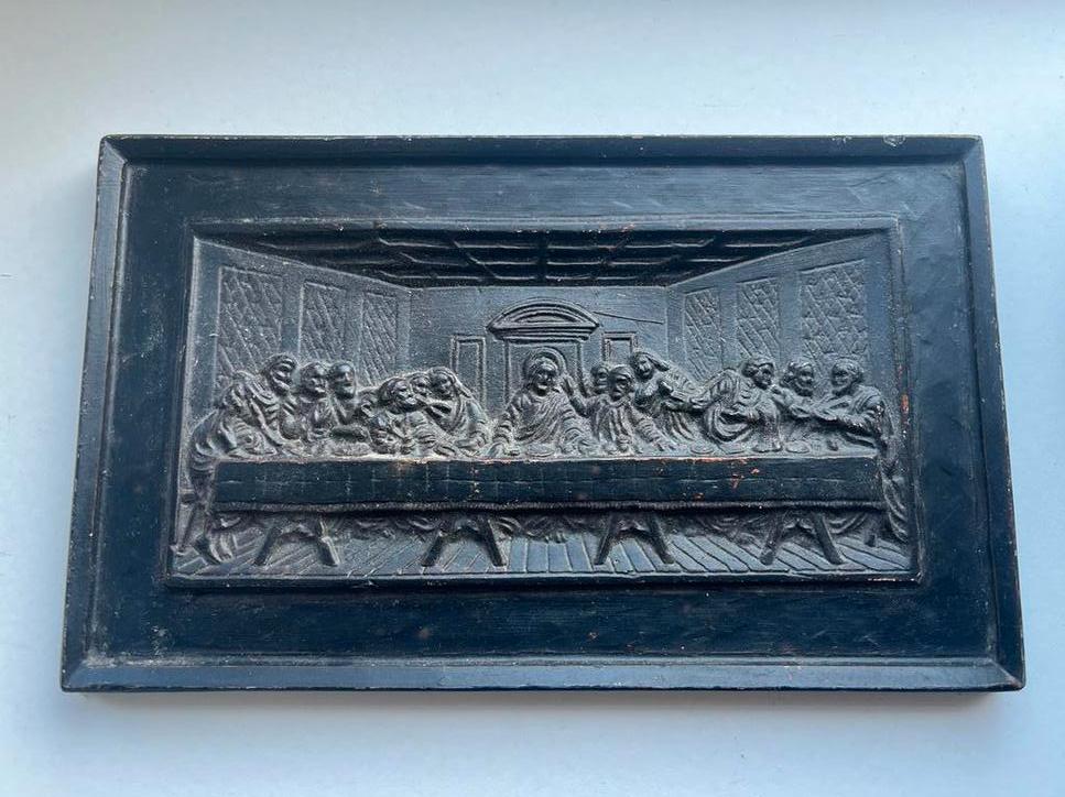 Antiek Reliëf: Het Laatste Avondmaal, Ophalen of Verzenden