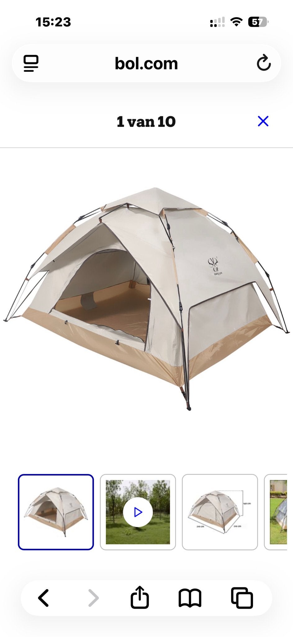 Tweepersoons Tent - Nieuwstaat, Getest & Compleet, Ophalen of Verzenden, Zo goed als nieuw, Tot en met 2