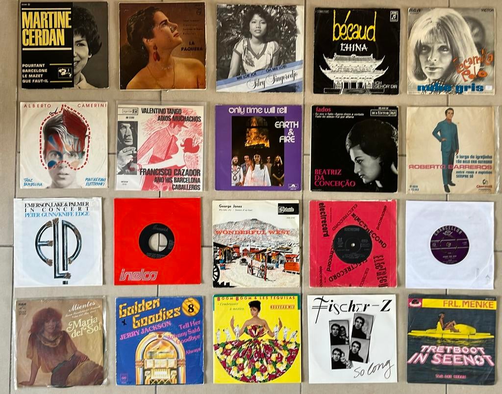 20 Singles 7” 45 toeren, Ophalen of Verzenden, Gebruikt, Pop, Single