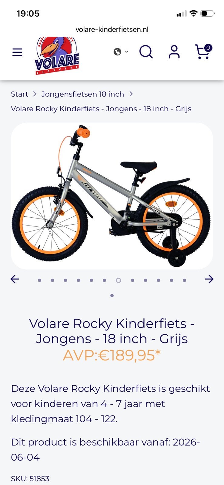 Leuke kinderfiets 18 inch, Ophalen, Zo goed als nieuw, Staal, 16 tot 20 inch