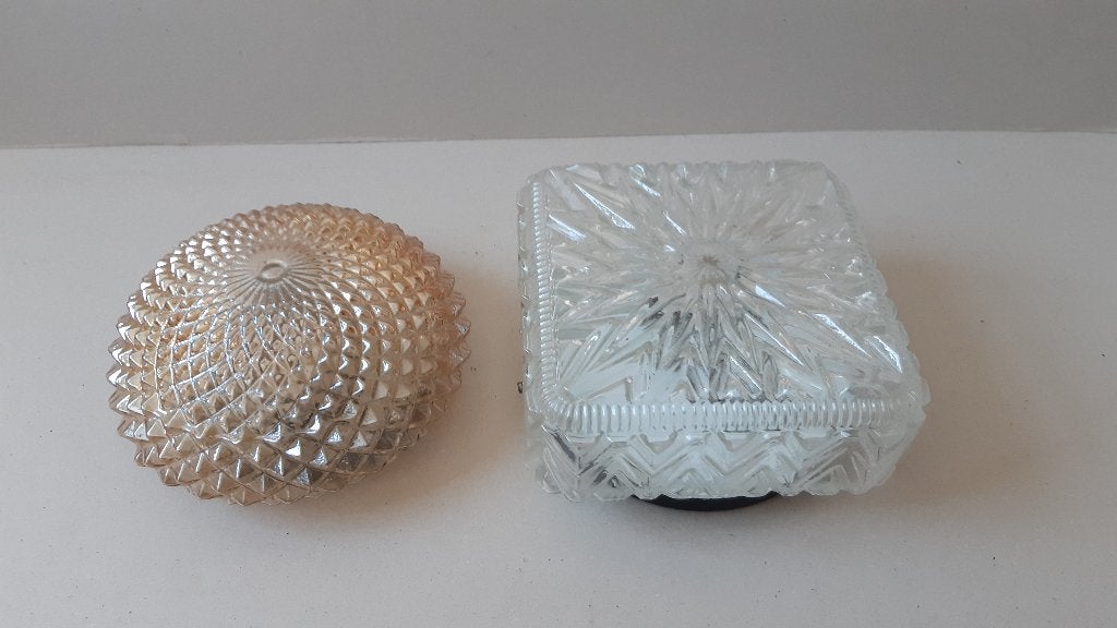 Plafond/wandlampen. Vintage. Prijs per stuk vanaf., Gebruikt, Vintage, Glas, E27 (groot)